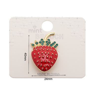 Enamel Strawberry Brooch