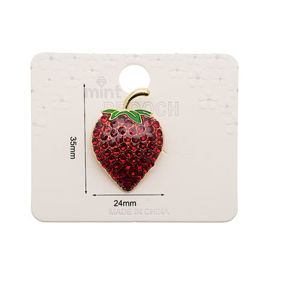 Enamel Strawberry Brooch