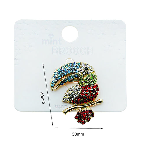 Rhinestone Toucan Brooch