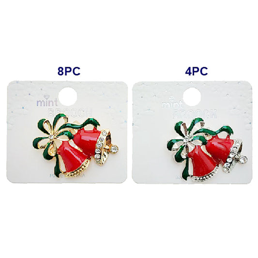 Enamel Christmas Bells Brooch Pin