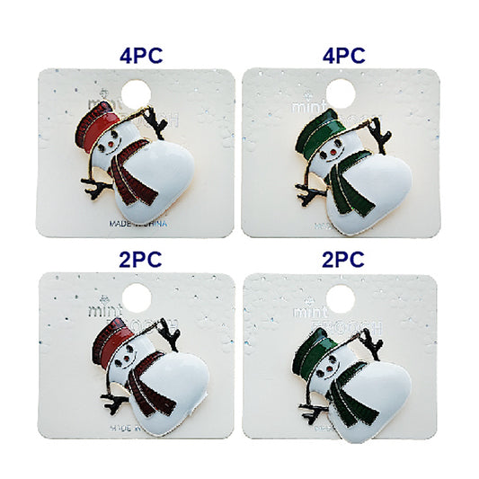 Enamel Christmas Snowman Brooch Pin