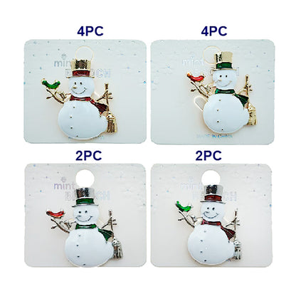 Enamel Christmas Snowman Brooch Pin
