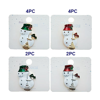 Enamel Christmas Snowman Brooch Pin