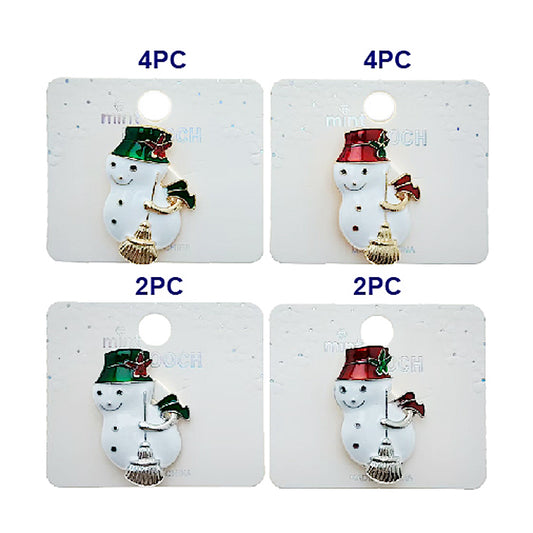 Enamel Christmas Snowman Brooch Pin