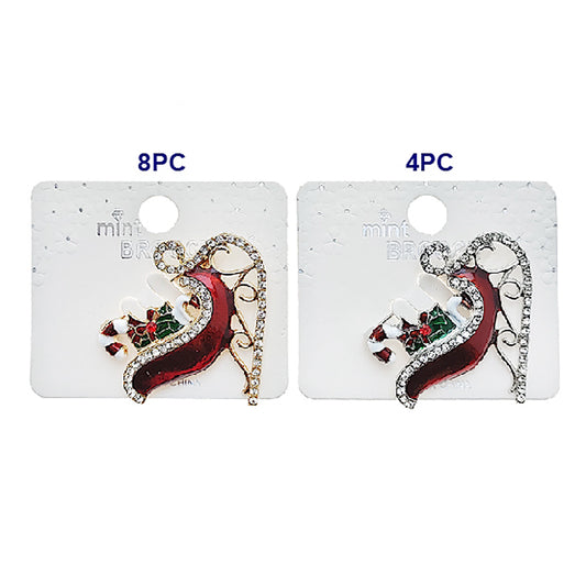 Enamel Christmas Sleigh Brooch Pin