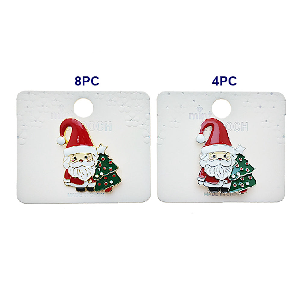 Enamel Christmas Santa Brooch Pin