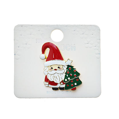 Enamel Christmas Santa Brooch Pin