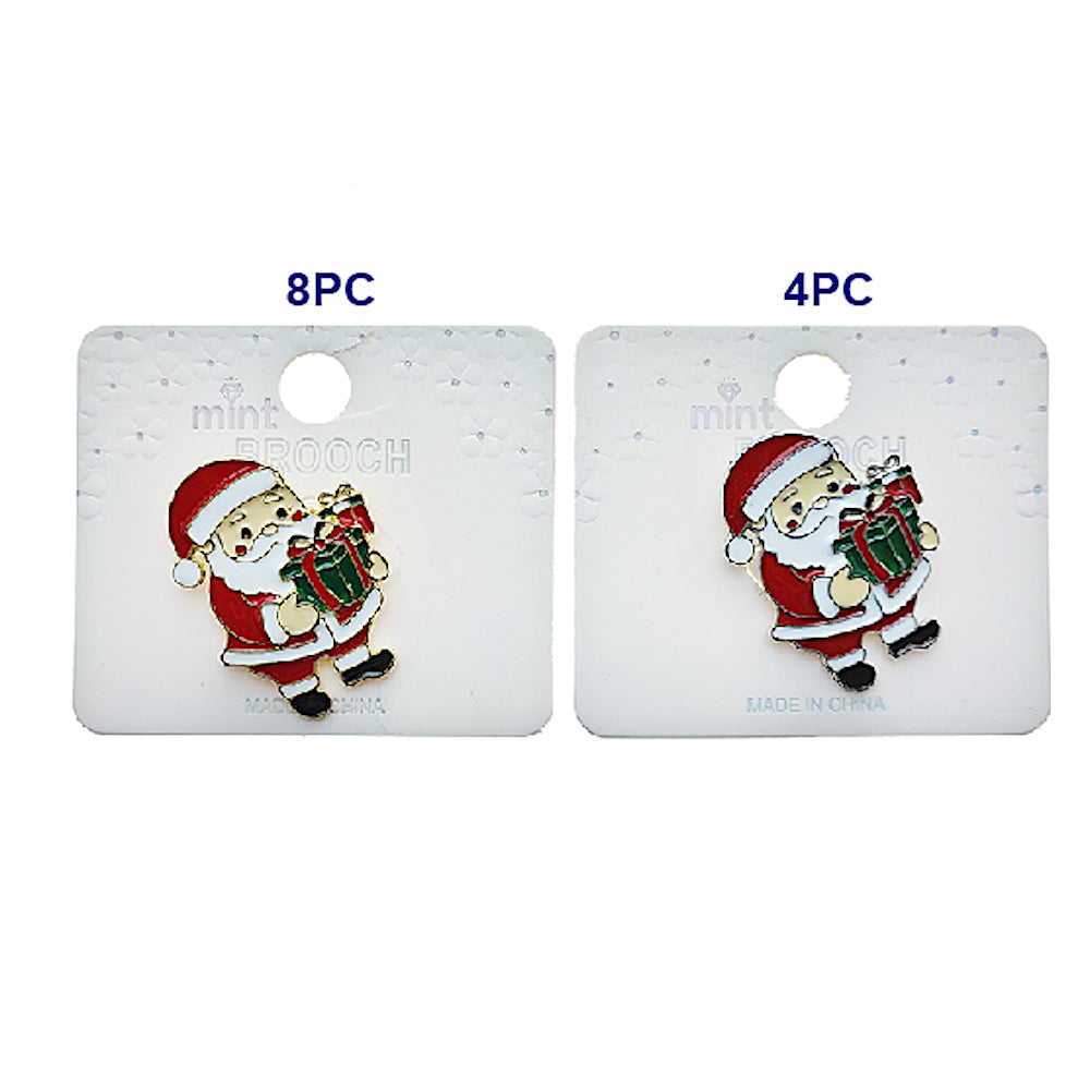Enamel Christmas Santa Brooch Pin