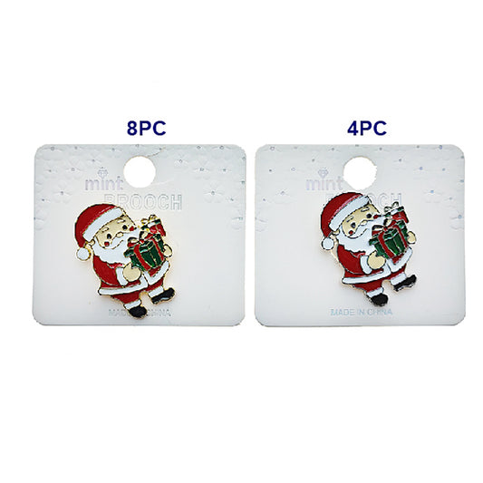 Enamel Christmas Santa Brooch Pin