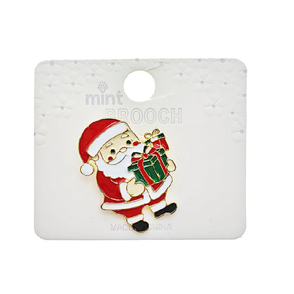 Enamel Christmas Santa Brooch Pin