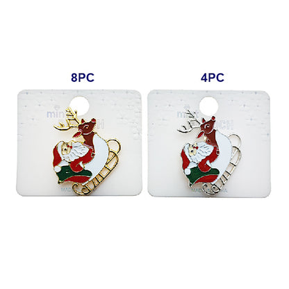 Enamel Christmas Santa's Sleigh Brooch Pin