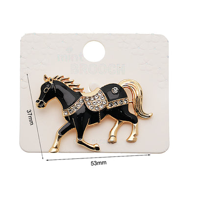 Enamel Racing Horse Brooch