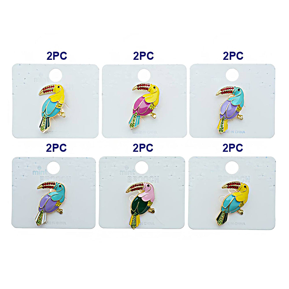 Rhinestone Enamel Toucan Brooch