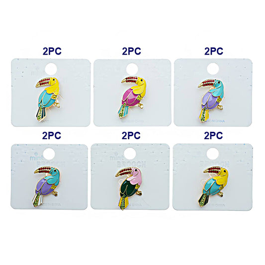 Rhinestone Enamel Toucan Brooch