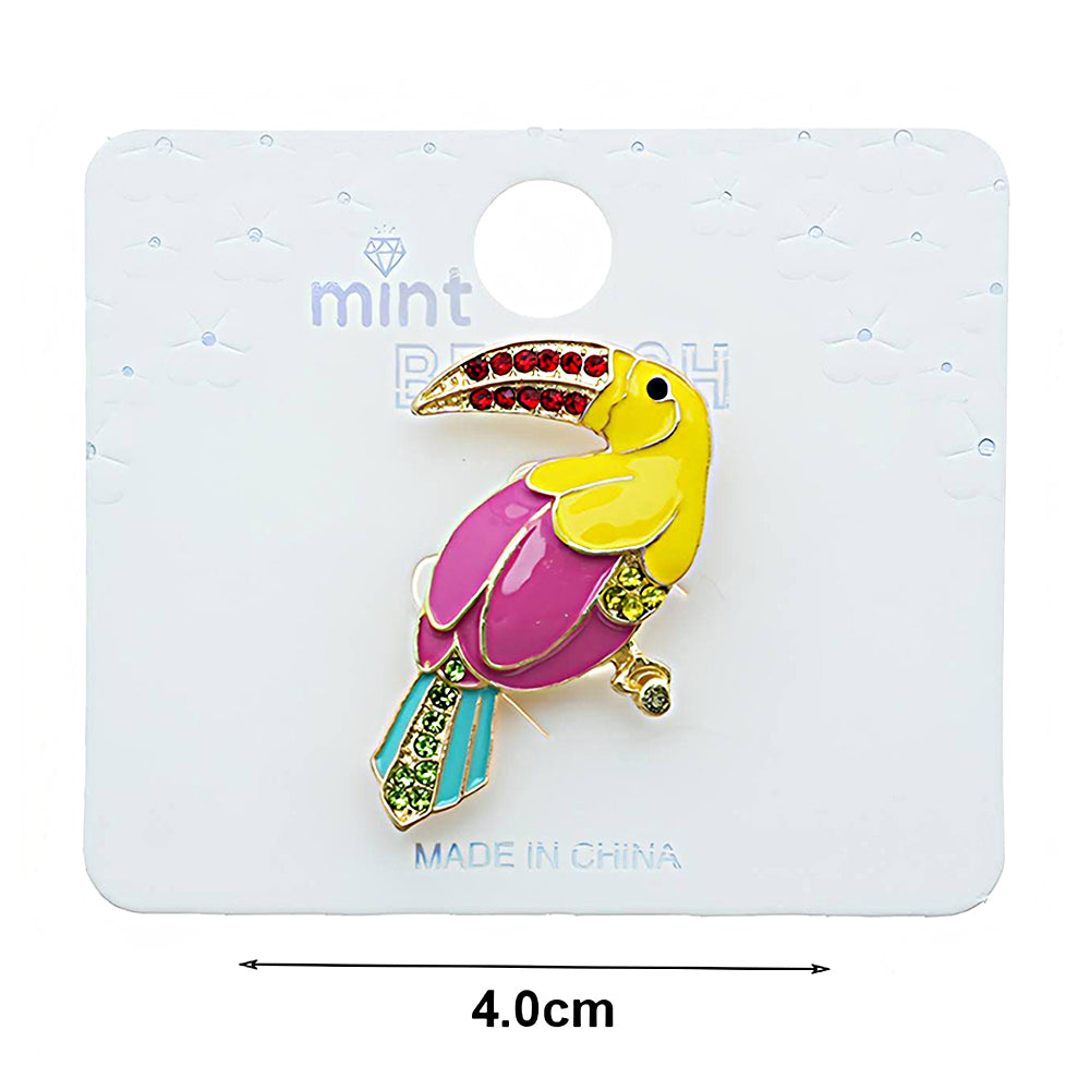 Rhinestone Enamel Toucan Brooch
