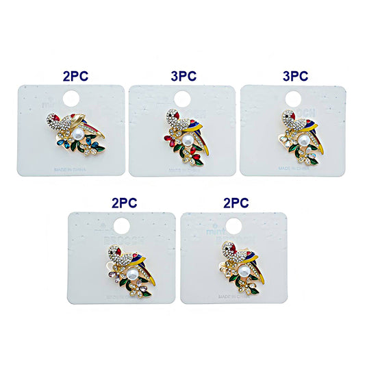 Rhinestone Perched Parrot Brooch