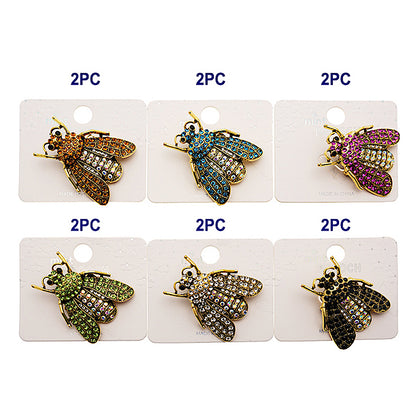 Rhinestone Bee Insect Brooch