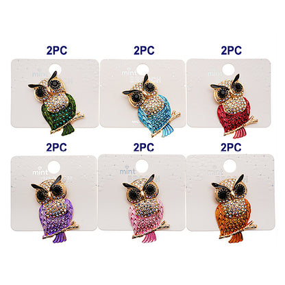 Rhinestone Owl Brooch