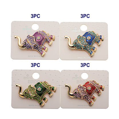 Rhinestone Elephant Brooch