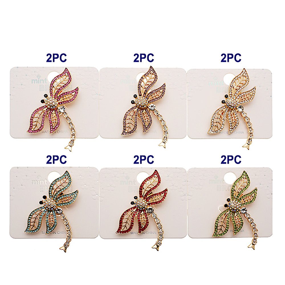 Rhinestone Dragonfly Brooch