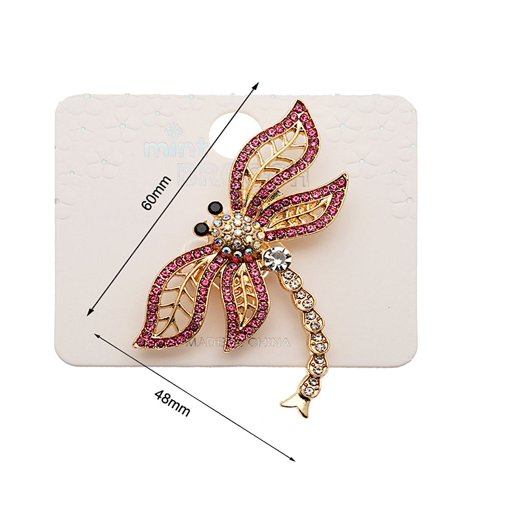 Rhinestone Dragonfly Brooch