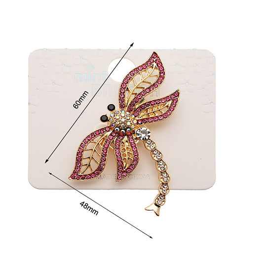 Rhinestone Dragonfly Brooch