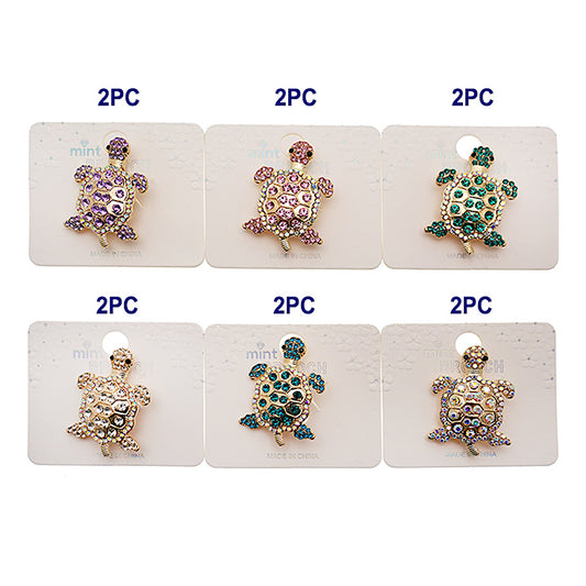 Rhinestone Turtle Brooch