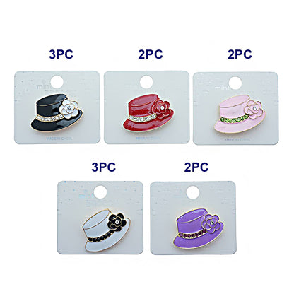 Enamel Rose Sunhat Brooch
