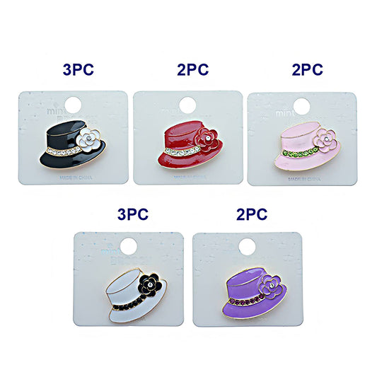 Enamel Rose Sunhat Brooch