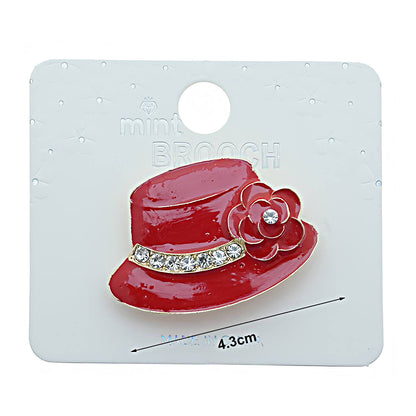 Enamel Rose Sunhat Brooch