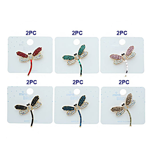 Rhinestone Dragonfly Brooch