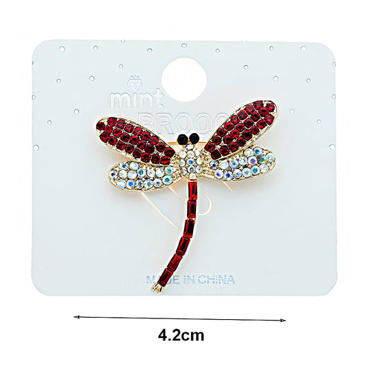 Rhinestone Dragonfly Brooch