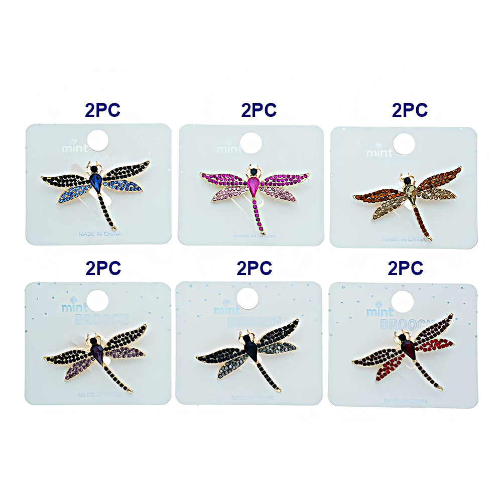Rhinestone Ombré Dragonfly Brooch