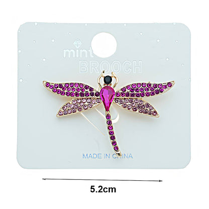 Rhinestone Ombré Dragonfly Brooch
