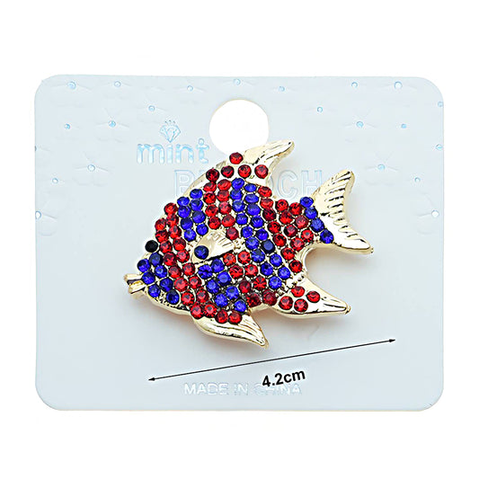 Rhinestone Tropical Angelfish Brooch