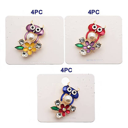 Owl & Flower Cluster Brooch