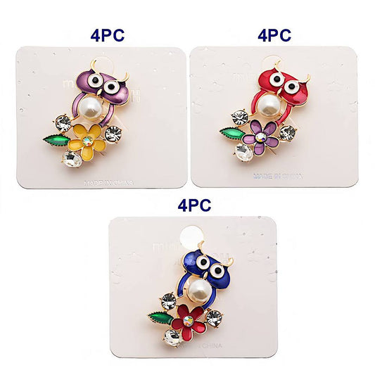 Owl & Flower Cluster Brooch