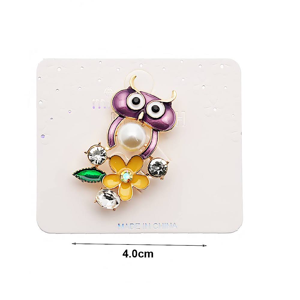 Owl & Flower Cluster Brooch