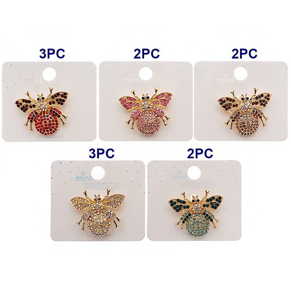 Rhinestone Insect Bee Brooch