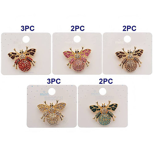 Rhinestone Insect Bee Brooch