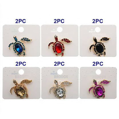 Rhinestone Sea Turtle Brooch