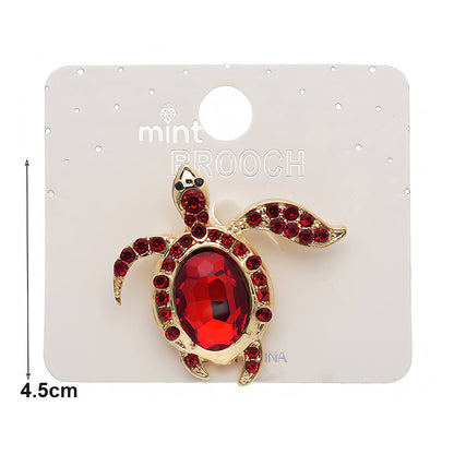 Rhinestone Sea Turtle Brooch