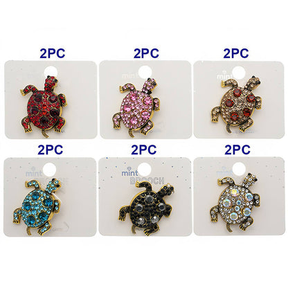 Rhinestone Turtle Brooch