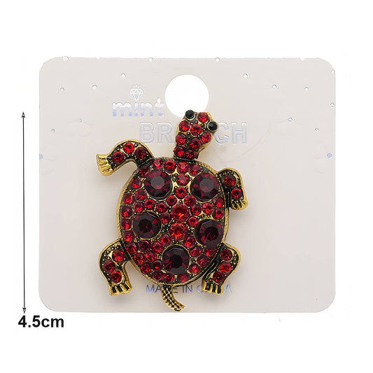 Rhinestone Turtle Brooch