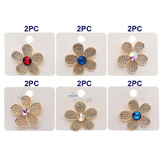 Rhinestone Flower Brooch