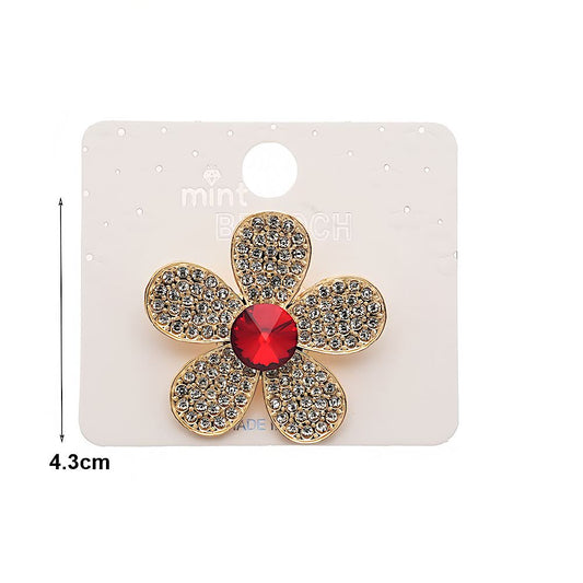 Rhinestone Flower Brooch