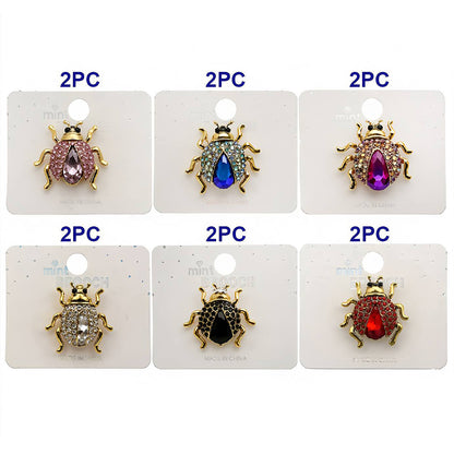 Rhinestone Ladybug Brooch