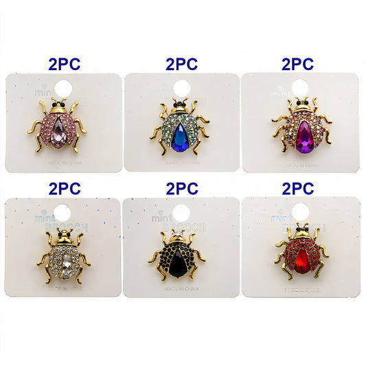 Rhinestone Ladybug Brooch