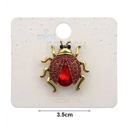 Rhinestone Ladybug Brooch
