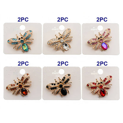 Rhinestone Flying Beetle Brooch